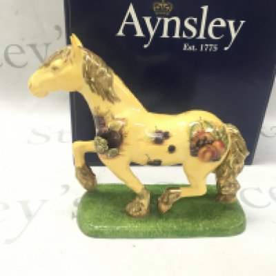 An Aynsley limited edition horse figurine Orchard gold with box.