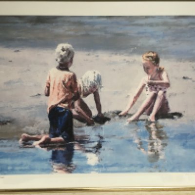 Two framed and glazed Elaine Hughes limited edition prints, hand numbered and signed plus one other limited edition print (3). Largest approx 86cm x 68cm. Shipping category D.