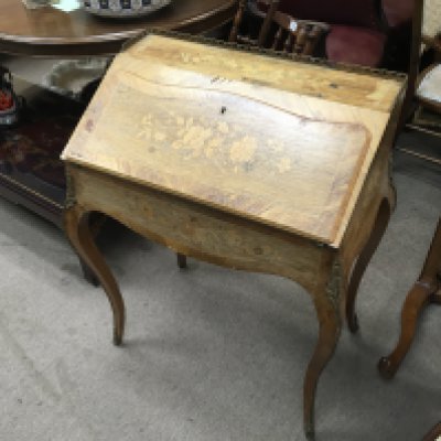 An inlaid french style bureau 66cm wide 90cm tall 46cm deep- NO RESERVE