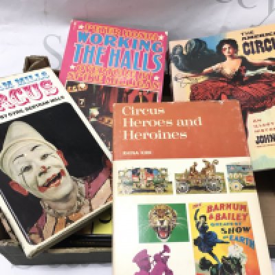Four boxes of circus books.- NO RESERVE