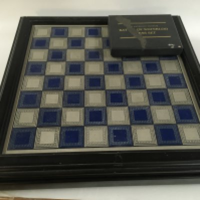 A complete battle of waterloo chess set.