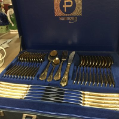 A cased set of Rostfrei Edelstahl cutlery . Postage category C