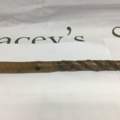 A walking cane of part barley twist form, approx total length 90cm. Shipping category D.- NO RESERVE