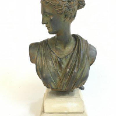 A Diana bust Goddess of hunt , 21cm tall. Postage cat B