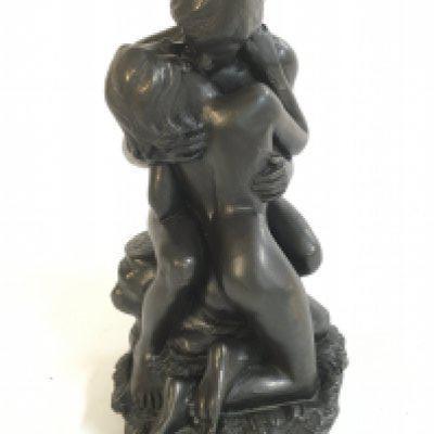 A bronzed Adam and Eve figure group , 17.5cm tall Approx . No reserve