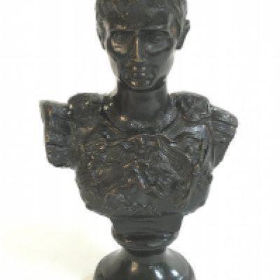 A bronze bust of a Roman emperor, 18cm tall. Postage category B