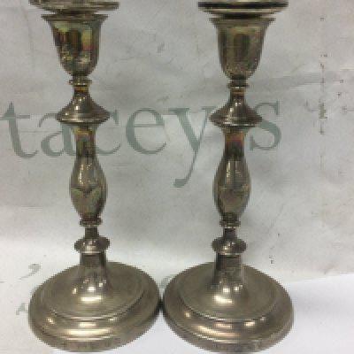A pair of silver candle sticks London hallmarks.