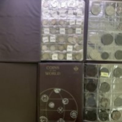 8 Coins of the world albums containing predominantly British coinage, from 1754 -1960s. Various denominations.