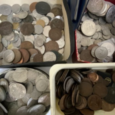 A mixed collection of British and World coinage.