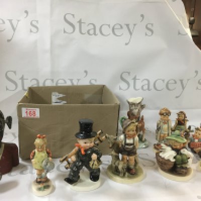 Box of vintage Hummel figurines from Japan.