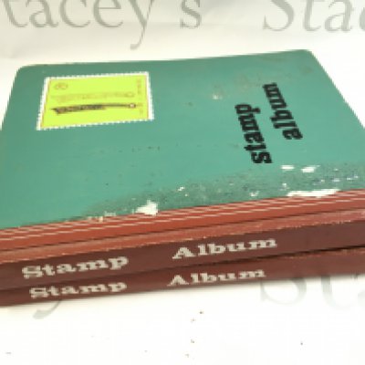 World Stamp albums including used and unused stamps from Barbados, Cyprus, Gibraltar, UK, Canada etc