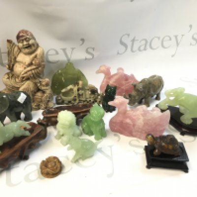 A Collection of 20th century Chinese jade and soapstone figures