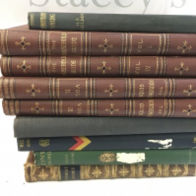 A Collection of vintage books including Elementary banking by H.P Sheldon, Household Guides, The Royal Jubilee book, The M.C.C etc