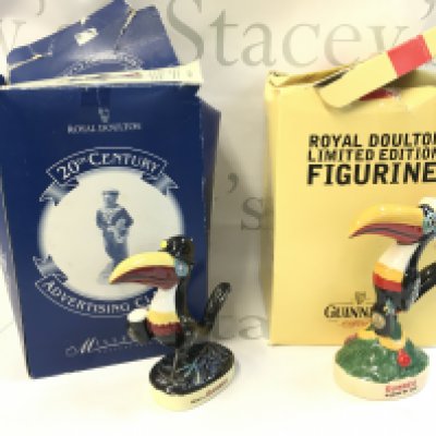 Boxed limited edition Royal Doulton Guinness porcelain toucan figures including Miner Toucan and Christmas Toucan