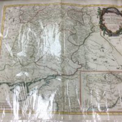 A collection of antique map engravings.
