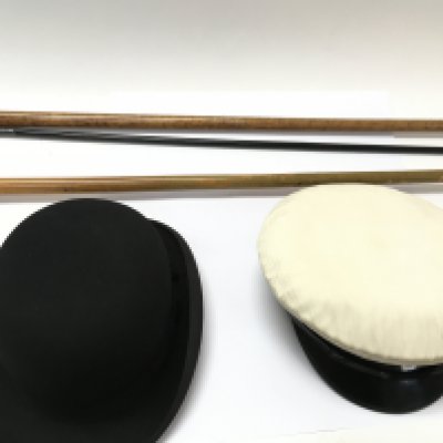 Silver topped walking sticks a bowler hat Chinese silk jackets etc. Postage D. NO RESERVE