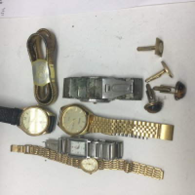 A collection of dress watches two pairs of cufflinks. NO RESERVE