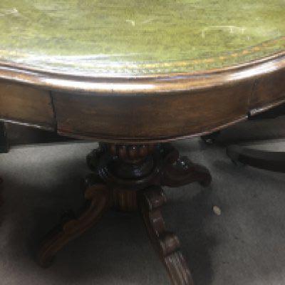 A Victorian walnut occasion table the shaped top above a single drawer on a turned column and shaped legs. 98 cm x 76/cm. NO RESERVE