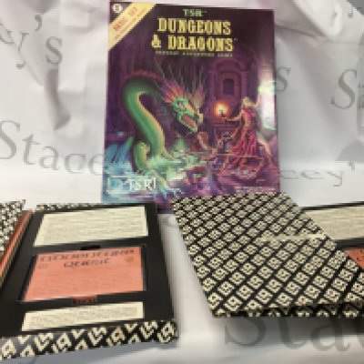 A small, vintage Dungeons and a dragons fantasy adventure game made by TSR from 1980 and 2 adventure adventure quest tapes. Also there is a Wallace and Gromit playhouse made in 1989 in China including 7 figures and there is a rare 18 inch Legolas action figure.