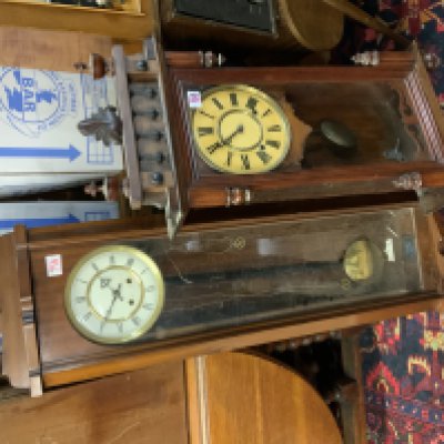 Two vintage Vienna style wall clocks. As seen.