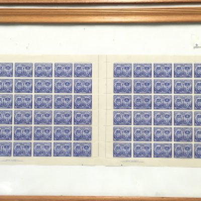A Collection of framed mint Australian stamps and German 1947 Leipzig Fair stamps, Jamaican stamps