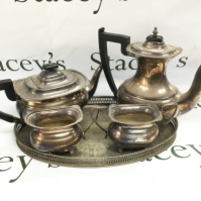 A silver plate tea set