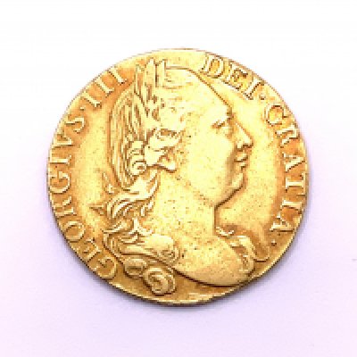 Great Britain, George III Guinea 1777 "Fourth laureate bust" 8.29g. VGF