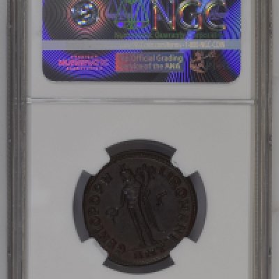 Roman. Galerius, AD 305-311 ROMAN EMPIRE BI Nummus NGC Ch AU*, Strike 5/5, Surface 5/5.