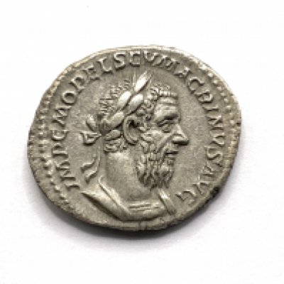 Silver Denarius of Macrinus, Rome, 217 - 218.