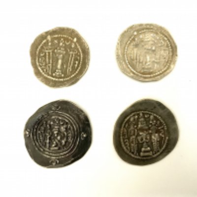 4 Sassanian Empire Drachma, Clear details and in VF condition. (A)