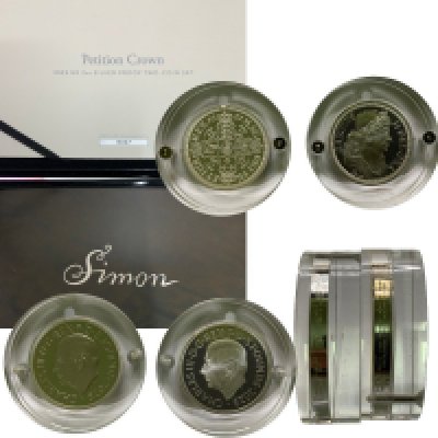 2023 Petition Crown UK 2 ounce Silver proof two coin set.