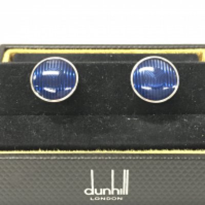 An Alfred dunhill silver and enamel roadster headlight pair of cufflinks.