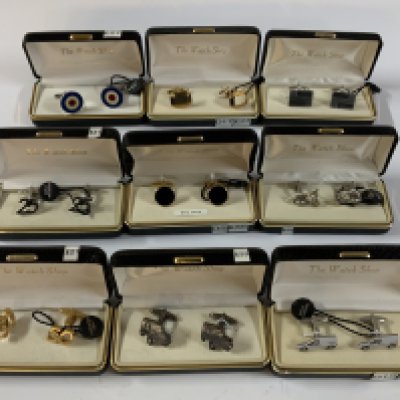 A L;argue collection of boxed cufflinks.