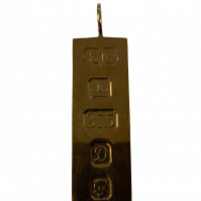 A Heavy 9ct gold ingot, 27.38g