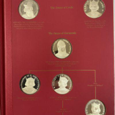 The Kings and Queens of England, a set of 43 sterling silver Medallions struck by John Pinches.