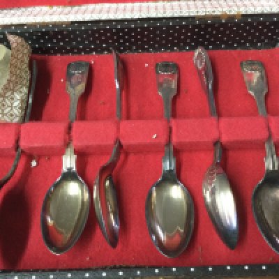 A set of six silver hallmarked spoons ,postage cat B