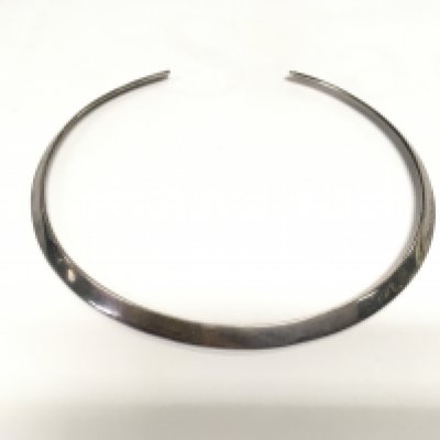 A silver necklace. Shipping category A.