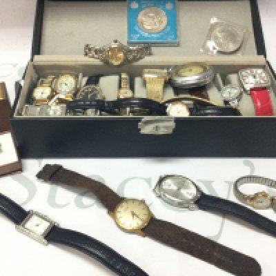 A collection of vintage watches including Tag Heuer, Accurist, Oris, Citizen . Postage category B