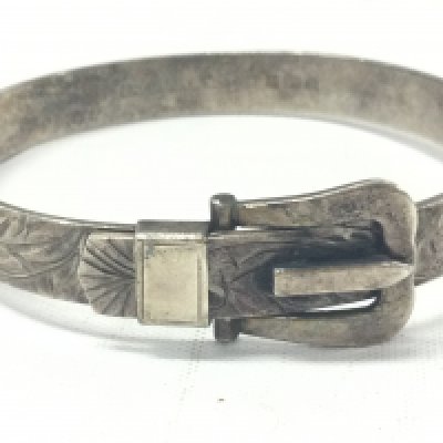 A silver buckle bracelet