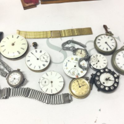 A collection of pocket watches, watches, movements to include silver examples