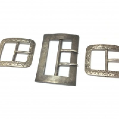 Three silver hallmarked buckles , postage category A