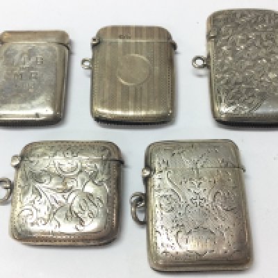 A collection of silver hallmarked Vesta cases. Postage category A