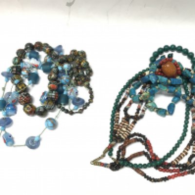Marble, corals and other necklaces , longest 24". Total weight 460g. Postage category A