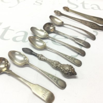 a small collection of Georgian silver hallmarked cutlery. Postage category A
