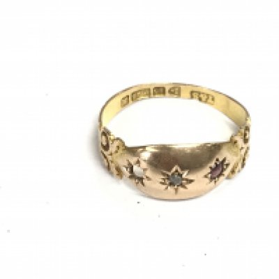 A 15ct gypsy ring size L and 1.93g. Postage A