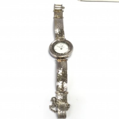 A sterling silver ladies watch by Eton with box. Postage B