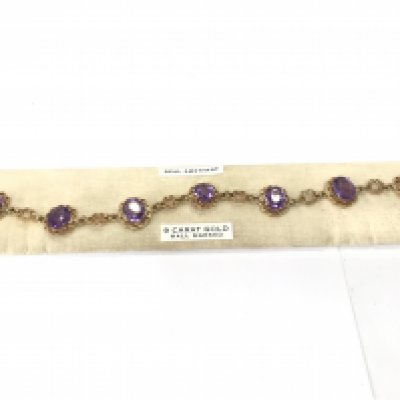A 9ct gold amethyst bracelet. 11.62g