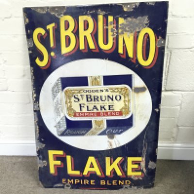 St. Bruno Flake Enamel sign.24 x 36 inches approximately