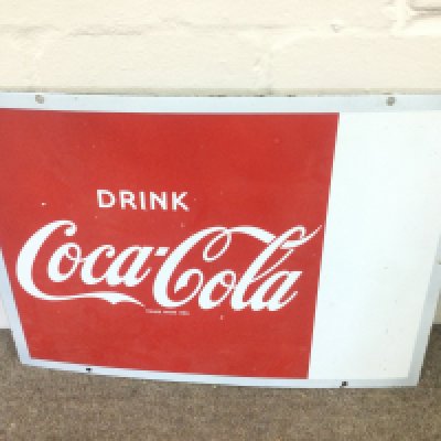 Drink Coca Cola enamel sign 22 x 17 approximately