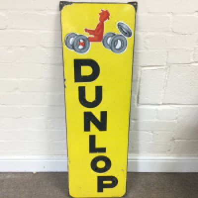 A vintage Dunlop sign 12 x 38 inches